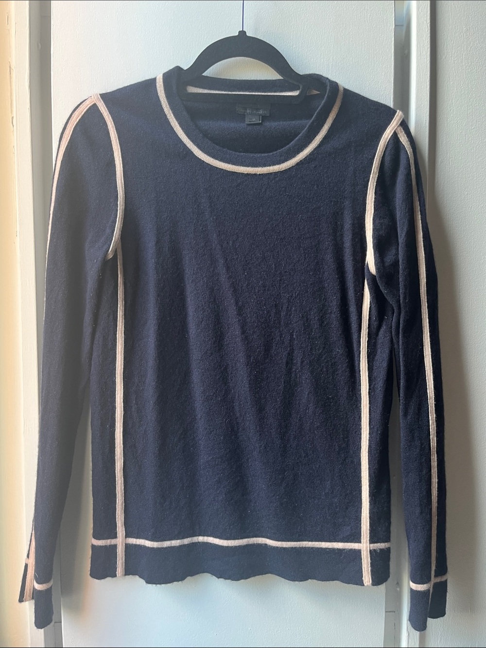 J. Crew Navy 100% Cashmere Crewneck Sweater